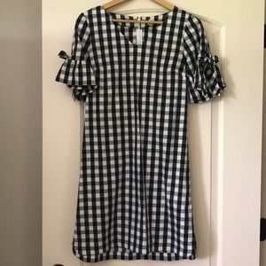 J. Crew Factory Tie-sleeve dress in Gingham